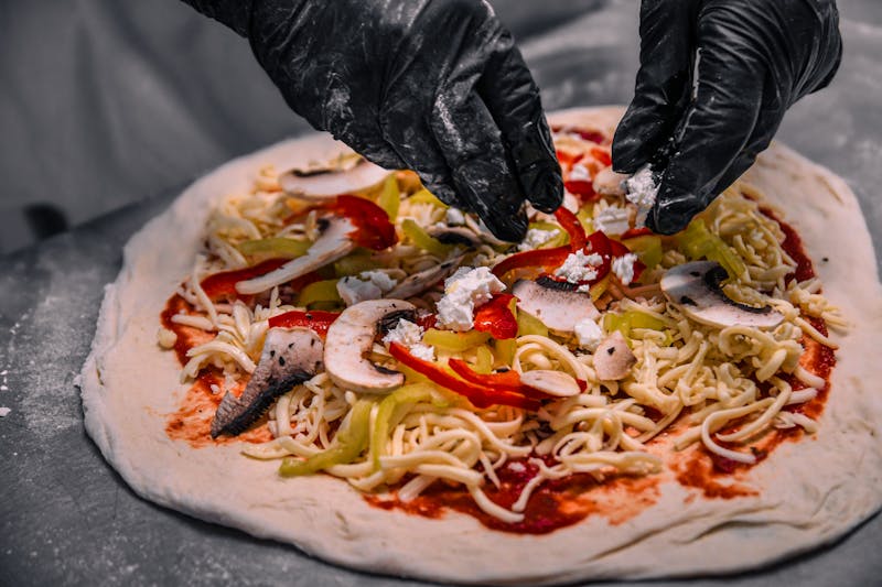 BBQ Chicken pizza with caramelized onions and cilantro
